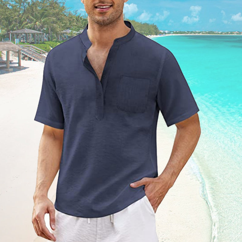 Mäns strand T-shirt med ficka