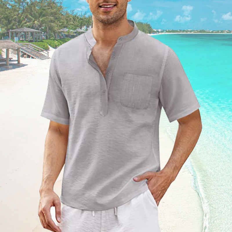 Mäns strand T-shirt med ficka