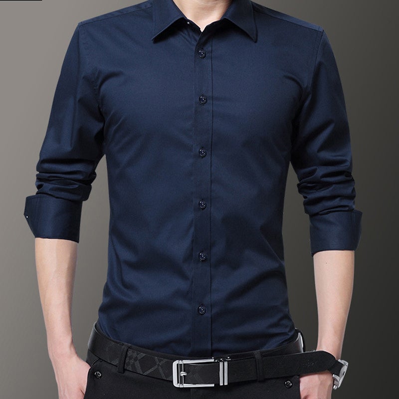 Slim fit elastisk skjorta för män
