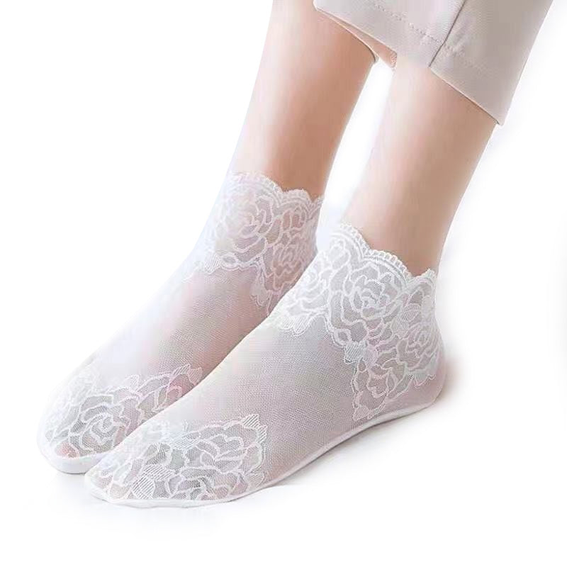 Rose lace socks