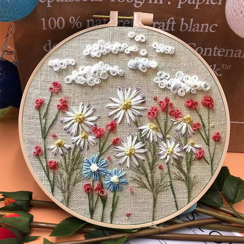 Broderibåge blomkit för nybörjare