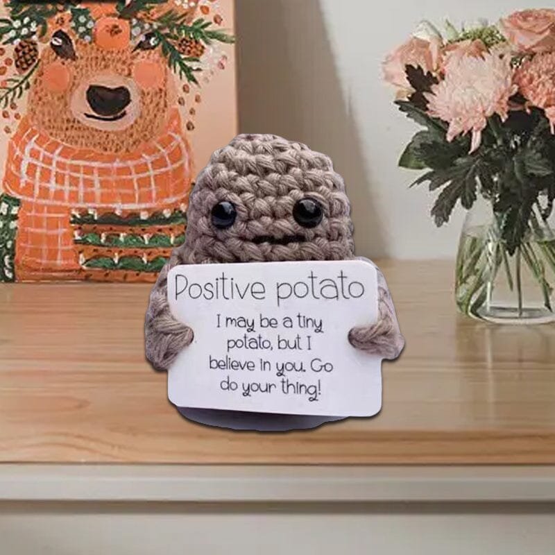 Rolig gåva stickad positiv potatis