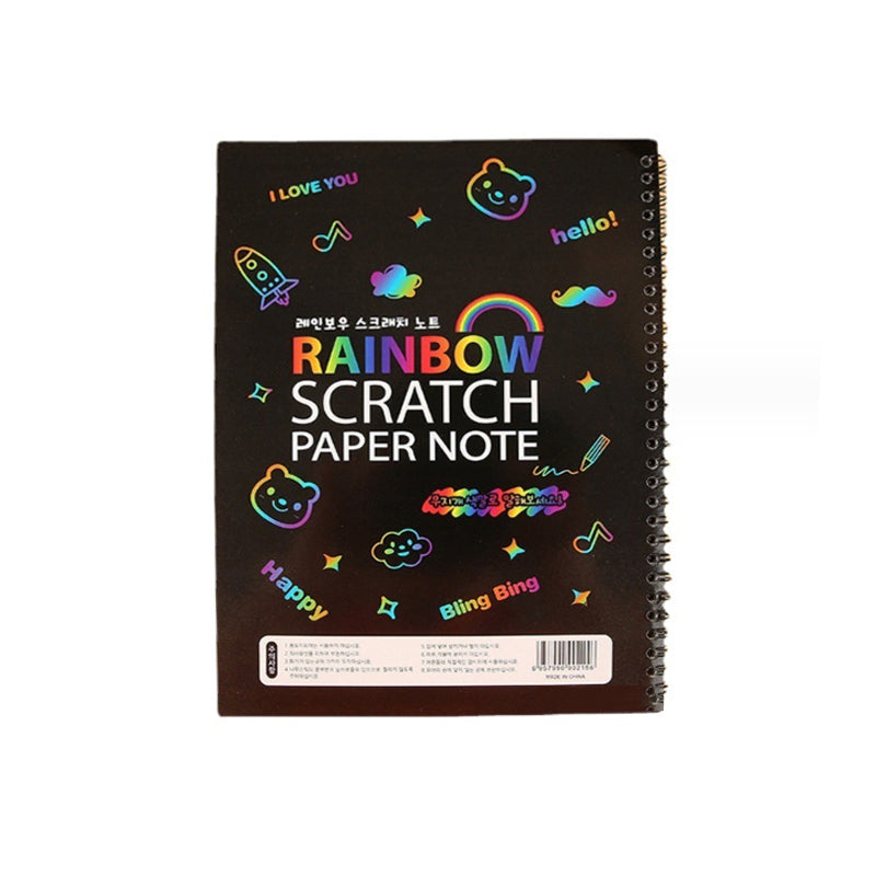 Anteckningsbok med Rainbow Scratch Art