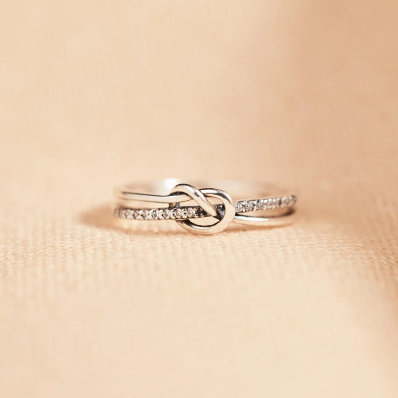 Mor & dotter Double Band Knot Ring