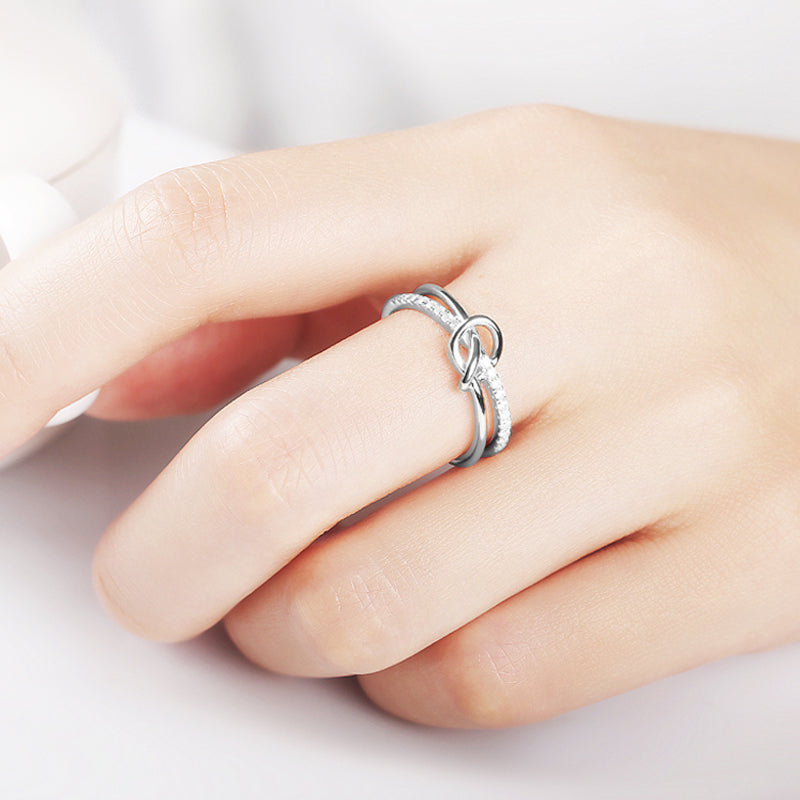 Mor & dotter Double Band Knot Ring