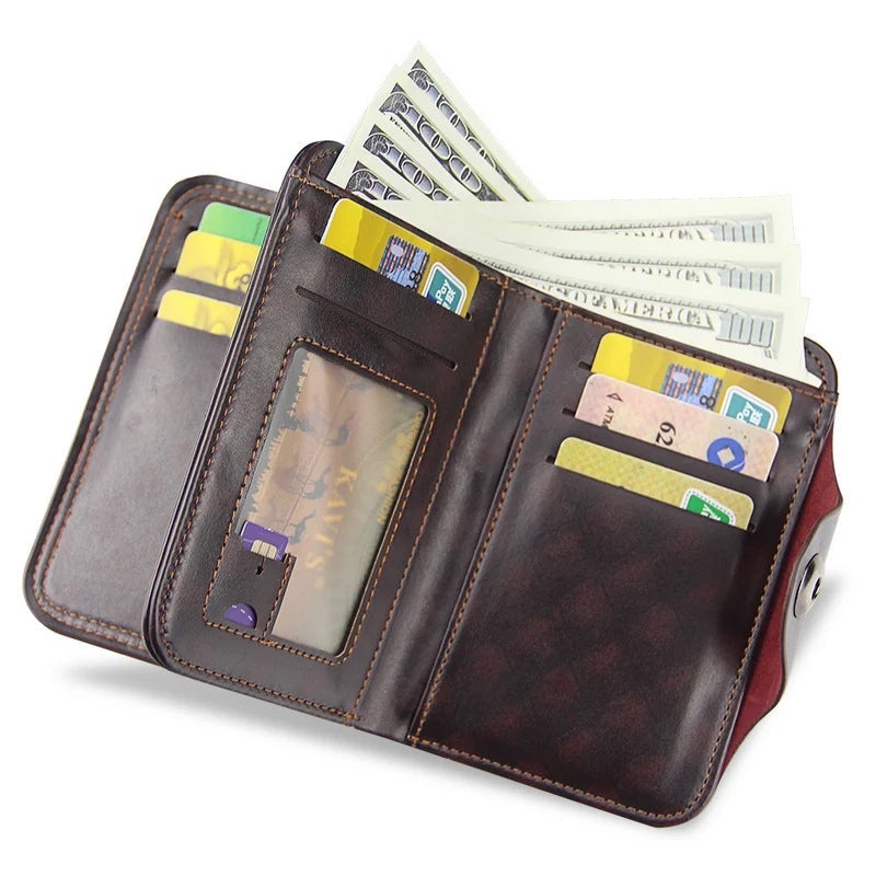 Kort plånbok med stor kapacitet för män