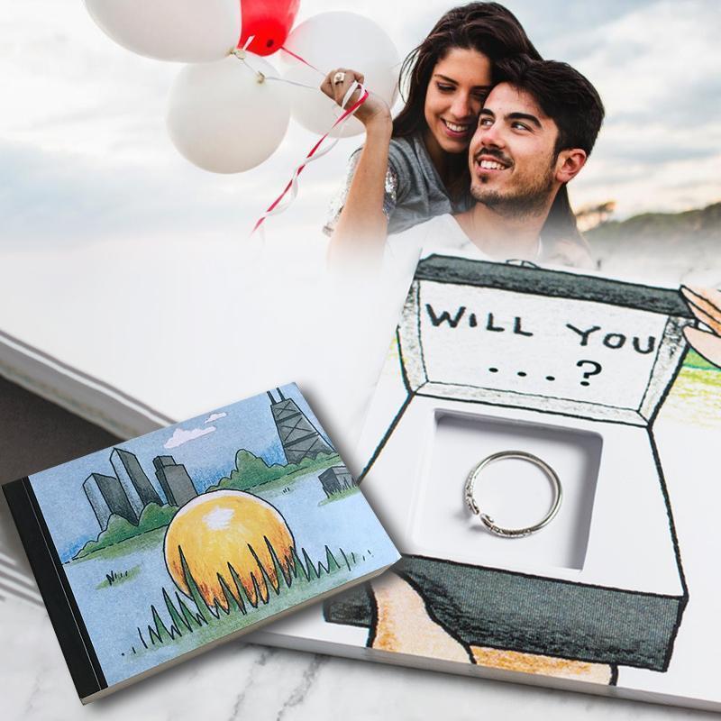 Creative Flip Book for Hiding Your Ring for Valentine's Day