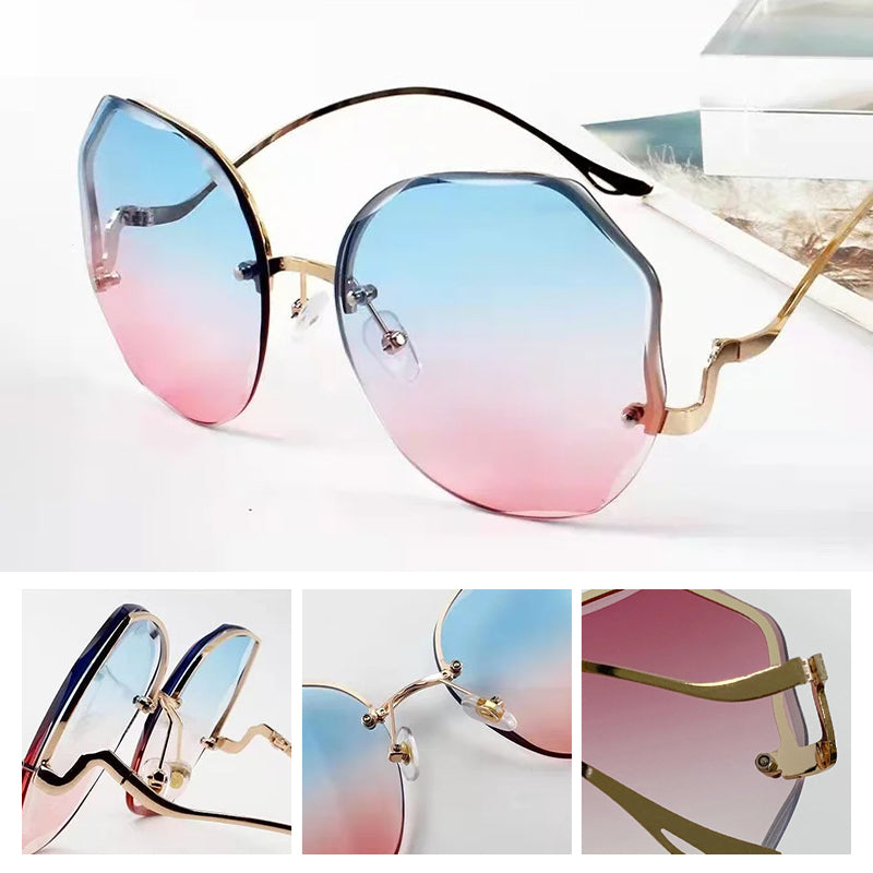 Mode vintage UV400 damer överdimensionerade fyrkantiga solglasögon