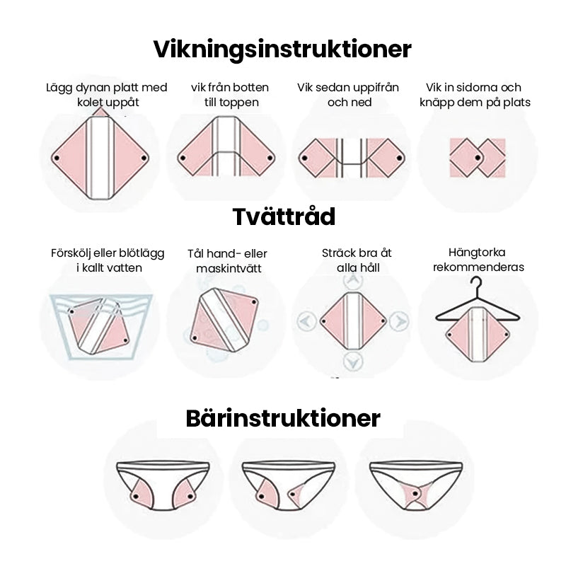 Tvättbara dambindor av bambukol