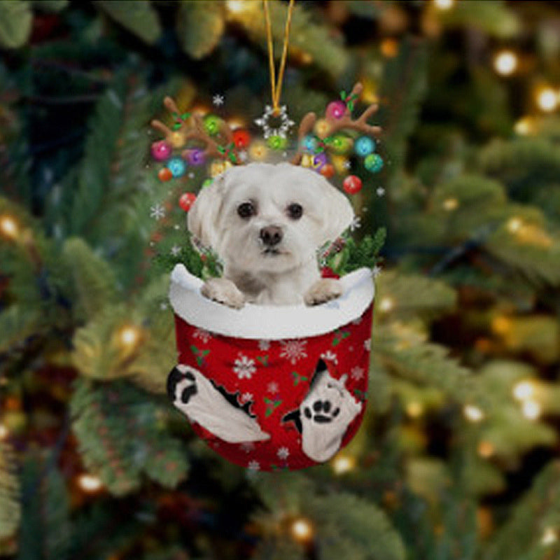 Julgransdekoration Hund i Strumpa