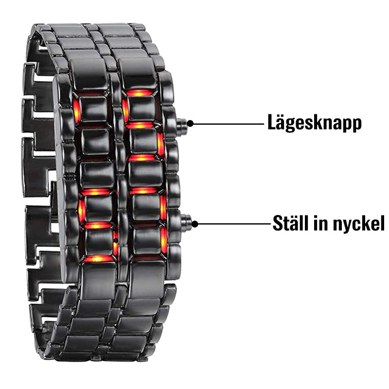 Herr Lava LED Digital armbandsur i rostfritt stål