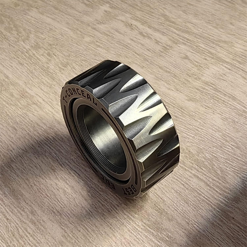 Dubbelfunktion rostfritt stål Motorcykeldäck Fidget Ring