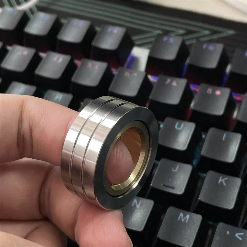 Dubbelfunktion rostfritt stål Motorcykeldäck Fidget Ring