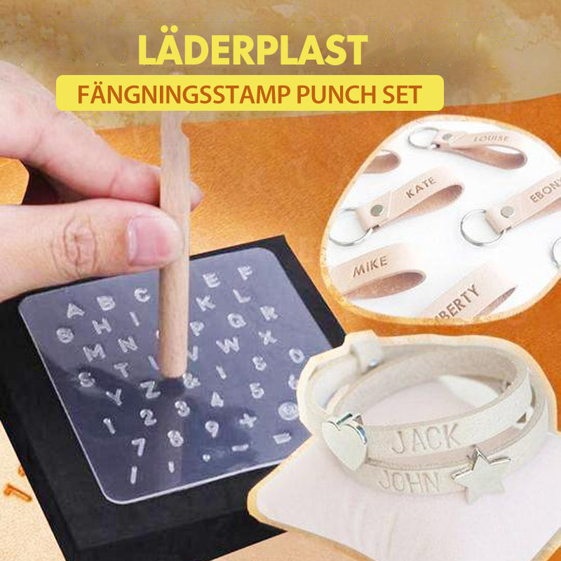 Läder plast Präglingsstämpel Trästans Set