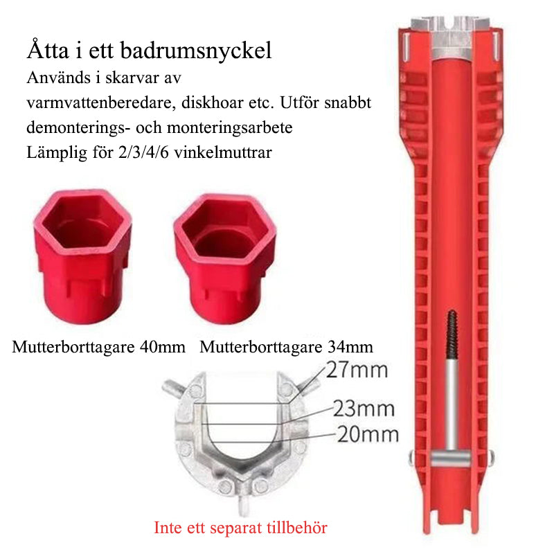 Flerfunktions skiftnyckel för enkel kraninstallation