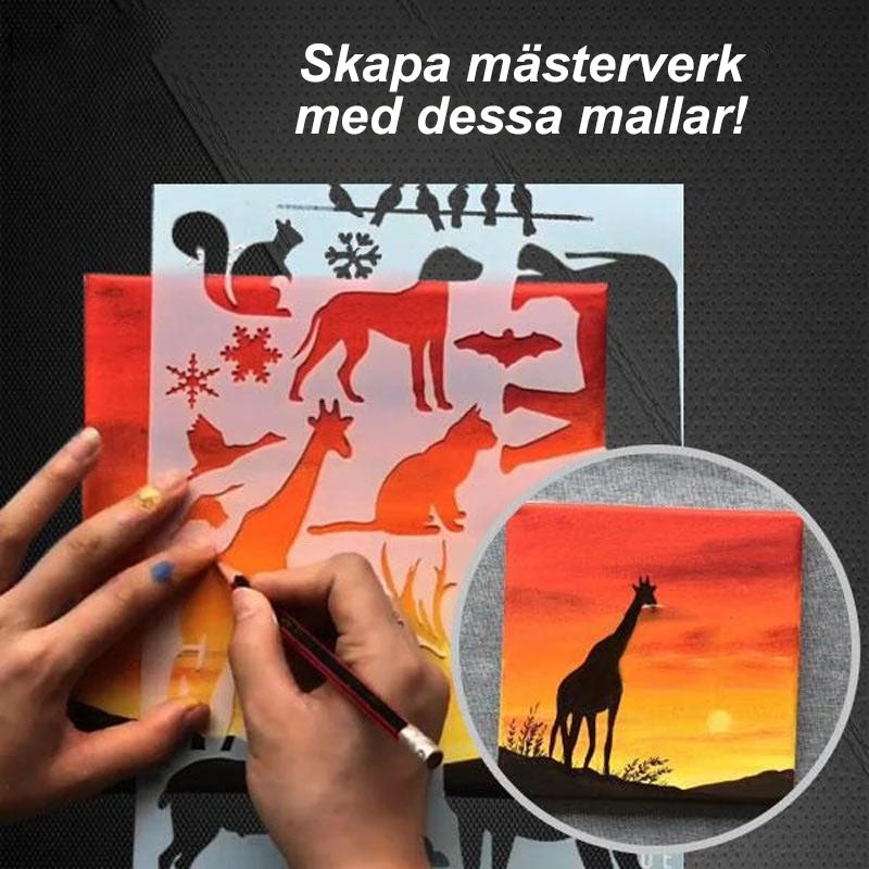 Fast Draw Mallar för Stencilkonst (12 ark /paket)