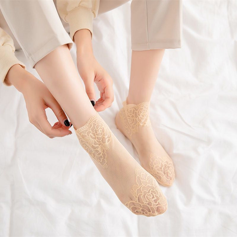 Rose lace socks