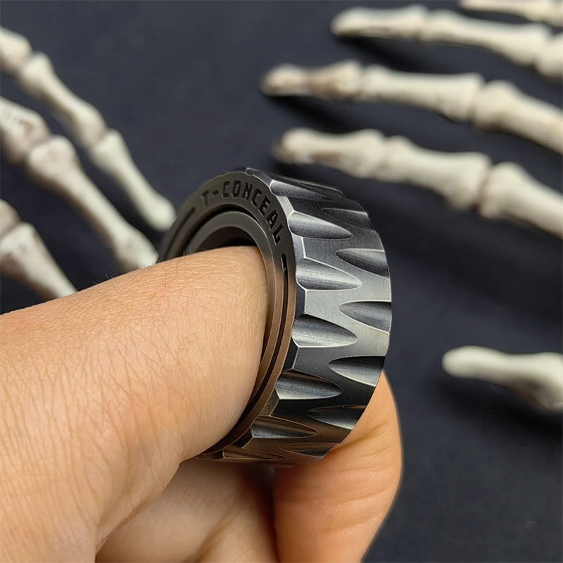 Dubbelfunktion rostfritt stål Motorcykeldäck Fidget Ring