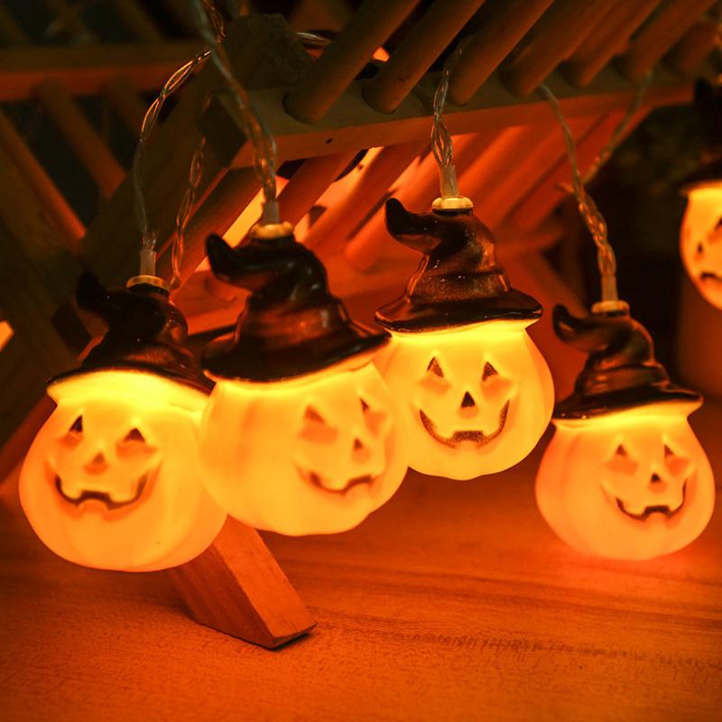Halloween Pumpa Strängljus med Häxmössor