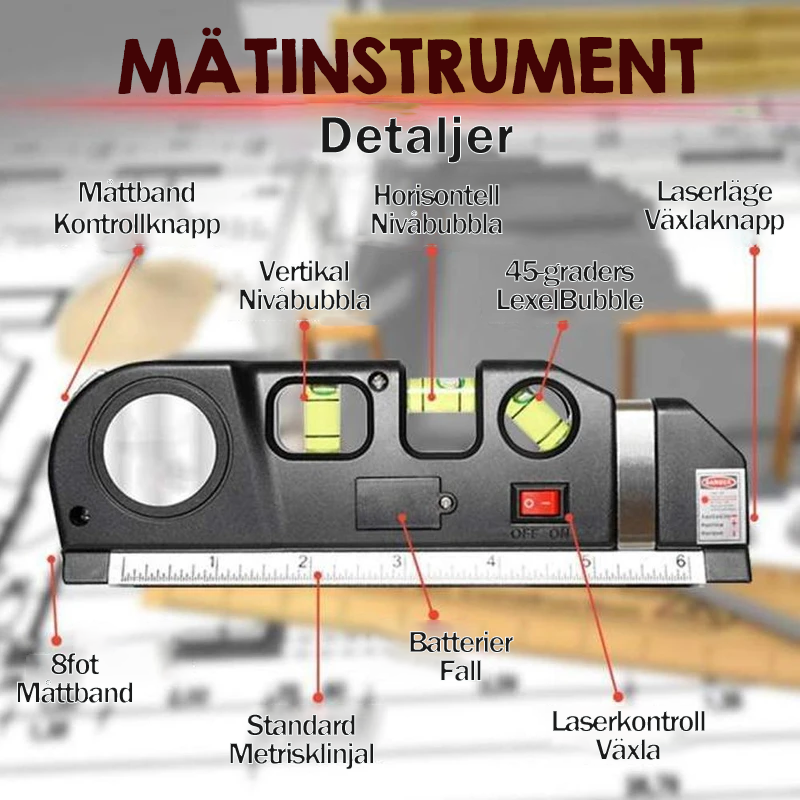 Multifunktionell Laser Vattenpass