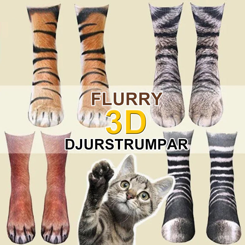 Flurry 3D Djurtasssockor-[EN STORLEK PASSAR ALLA]