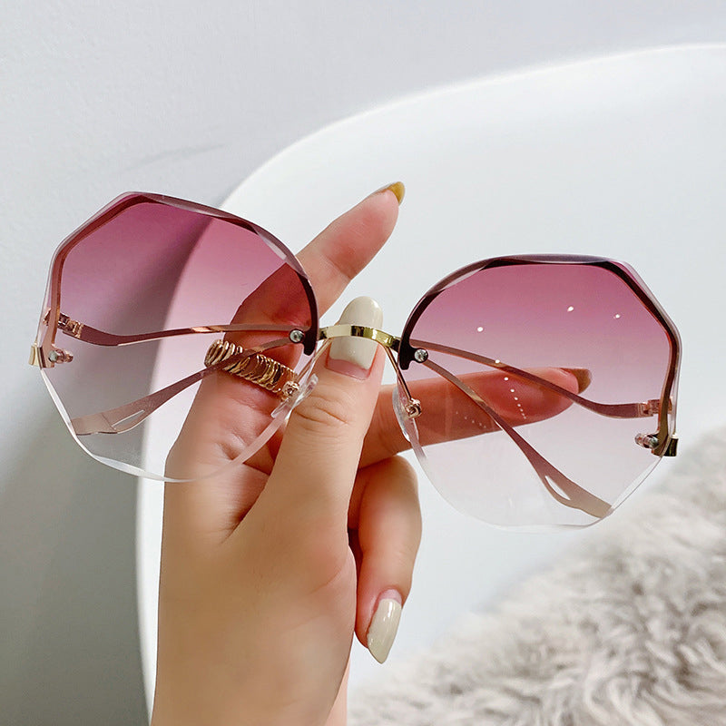 Mode vintage UV400 damer överdimensionerade fyrkantiga solglasögon