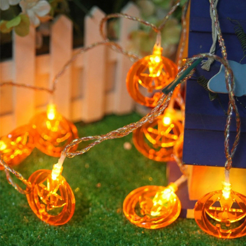Halloween pumpa stränglampor med 2 belysningslägen