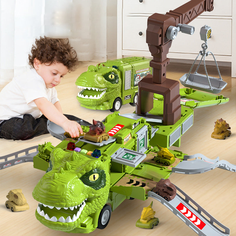 🦖Ny Dinosaur Transformerande Engineering Truck Leksaksset med ljus och musik