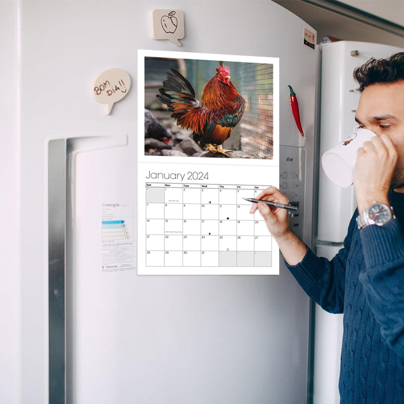 Big Cocks 2024 Väggkalender - En elegant samling av tuppfoton