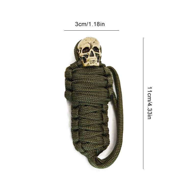 Paracord Nyckelring Mumie Mässingsskalle