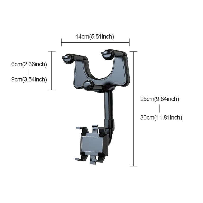 Multifunktionell 360 roterbar bilbackspegeltelefonhållare
