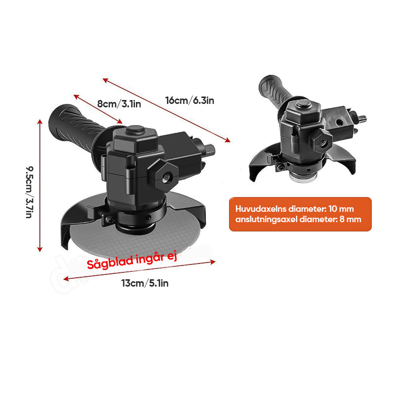 Vinkelslip Converter Head