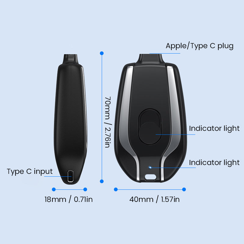 Mini power bank nyckelring