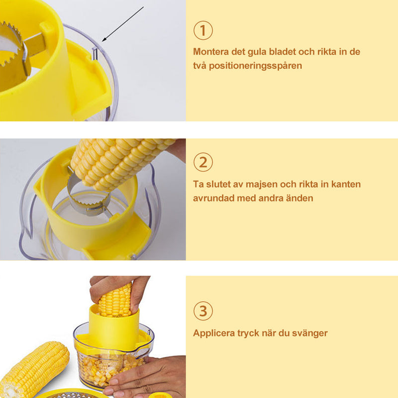 Cob Corn Stripper med Inbyggd Mätkopp och Rivjärn