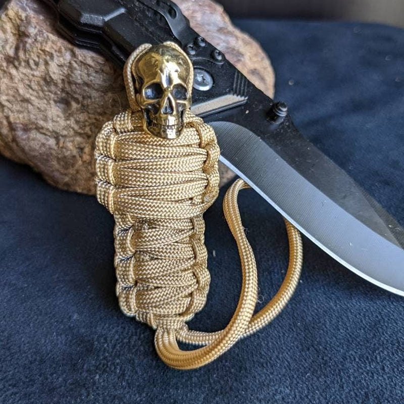 Paracord Nyckelring Mumie Mässingsskalle