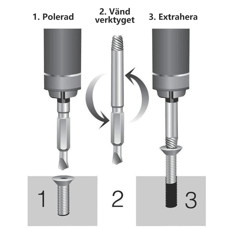 Skruvutdragare (4 delar)