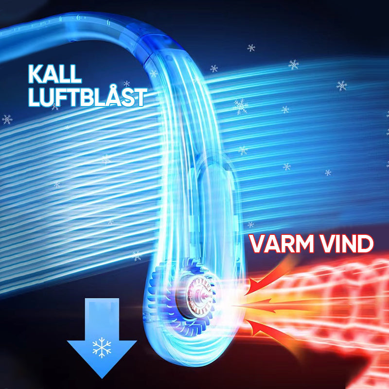 Halsfläkt USB-uppladdningsbar kylfläkt med 5 justerbara hastigheter.