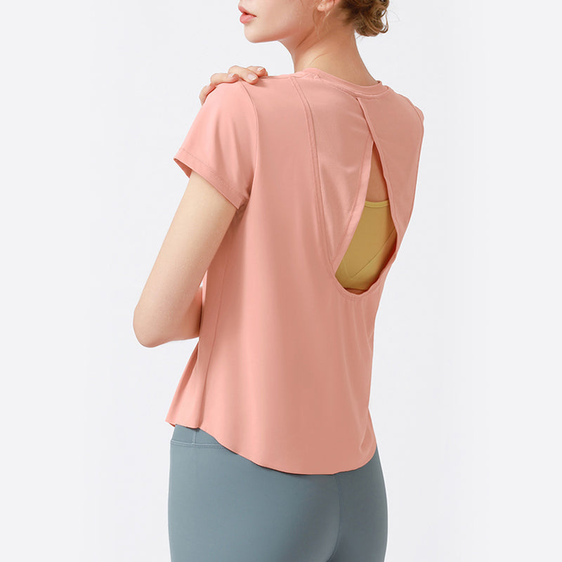 Utskärning vacker back yoga T-shirt