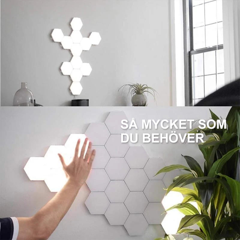 Sexkantig vägglampa med kreativ geometri