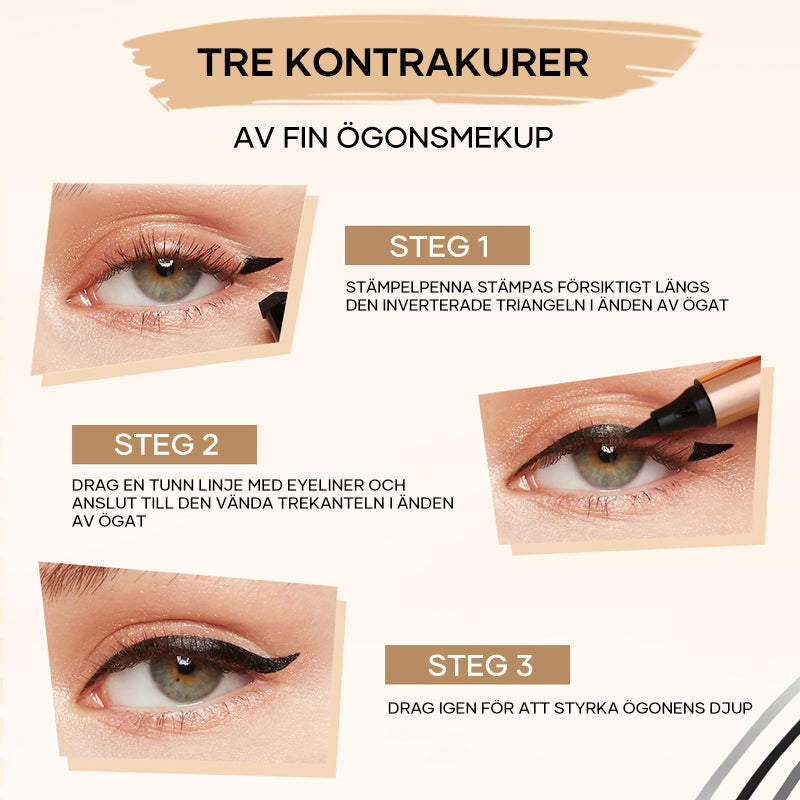 Lockande kattöga-stämpel eyeliner