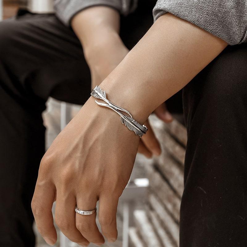 Silver fjäder armband | Nickelfri