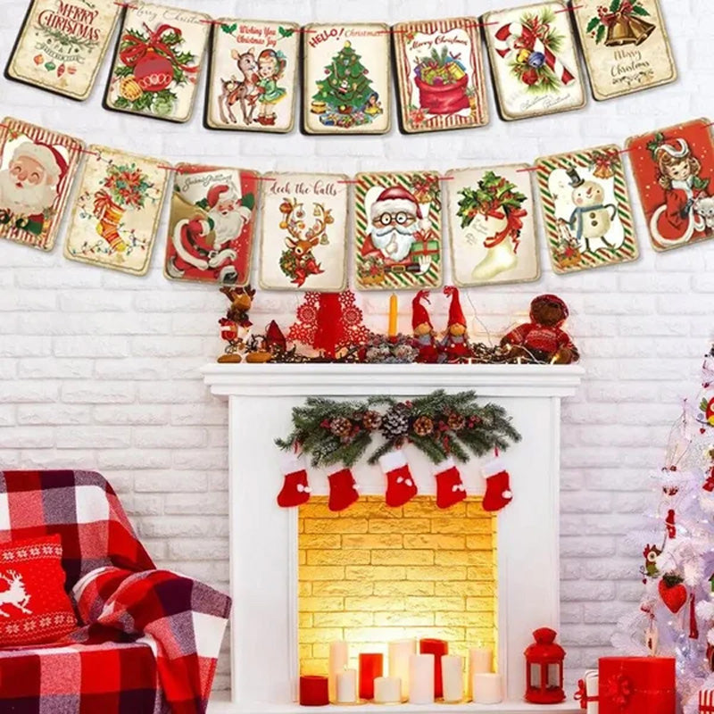 Vintage stil jul banners