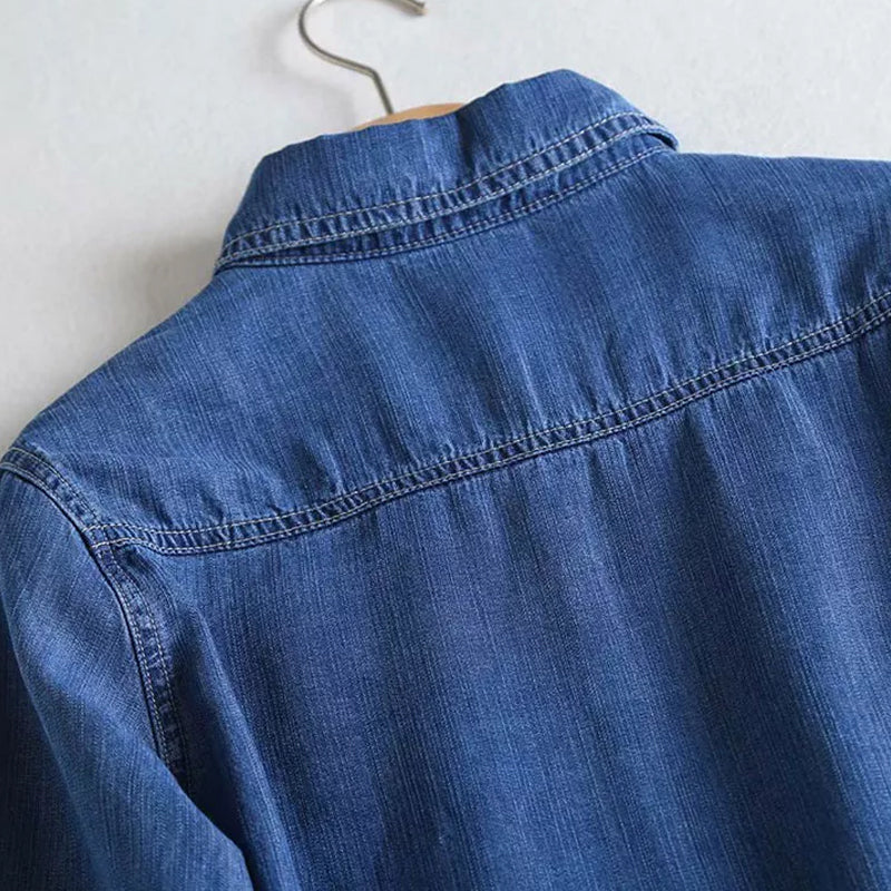 Pocket Long Sleeve Denim Shirt