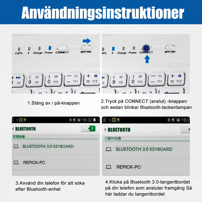 Mini iPhone-Android Bluetooth-Tangentbord