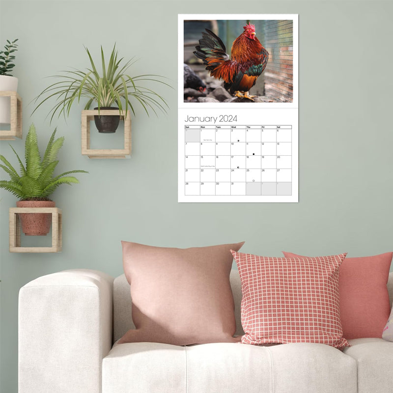 Big Cocks 2024 Väggkalender - En elegant samling av tuppfoton