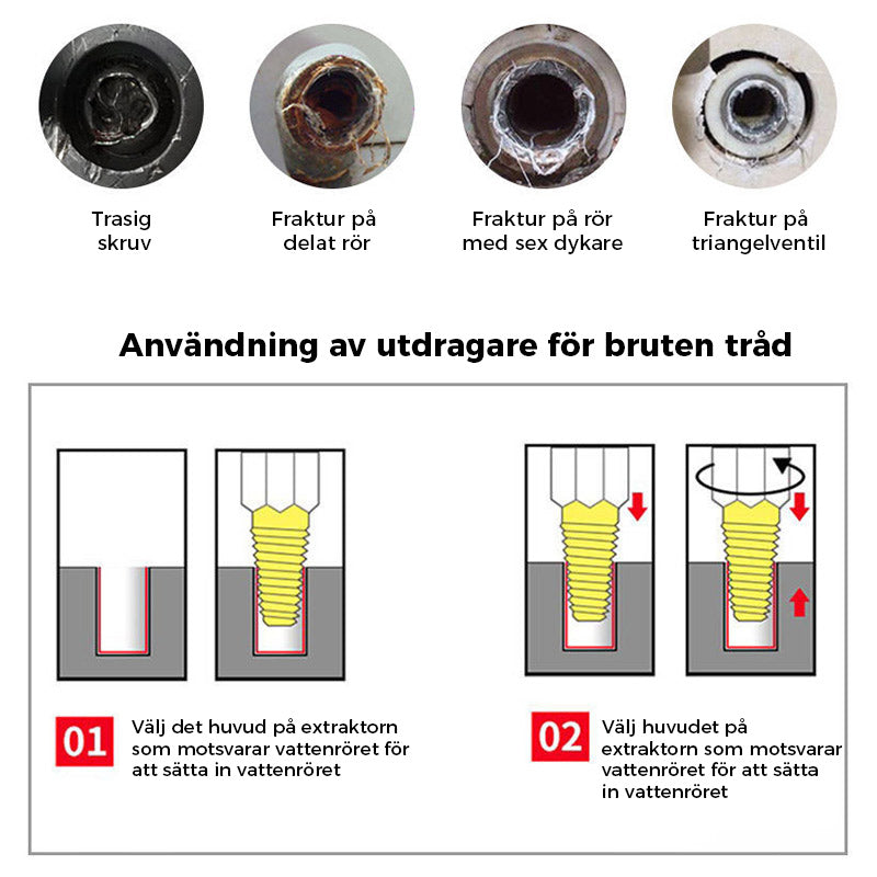 Skruvdragare för brutet rör