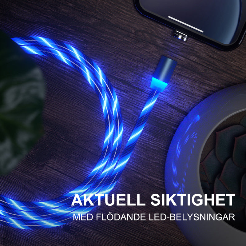 LED-magnetisk 3 i 1 USB-laddningskabel