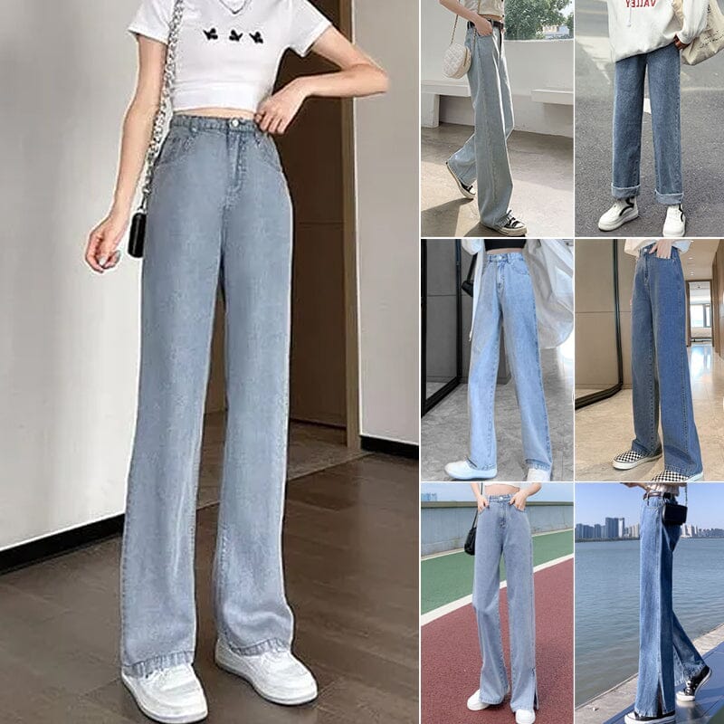 Jeans med vida ben för kvinnor