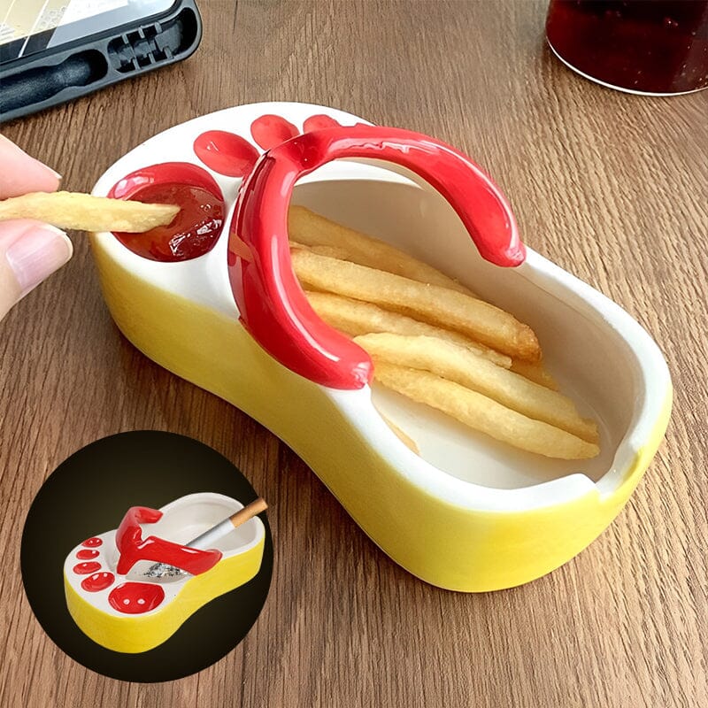 Rolig pommes frites askkopp eller tallrik